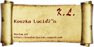 Koszka Lucián névjegykártya